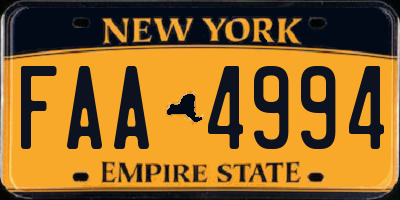 NY license plate FAA4994
