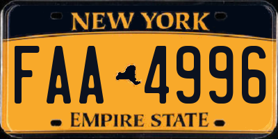 NY license plate FAA4996