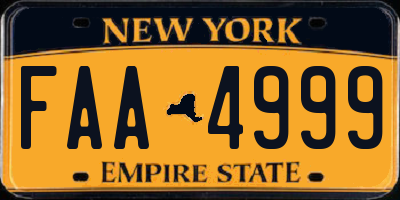 NY license plate FAA4999