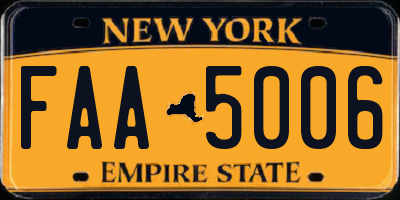 NY license plate FAA5006