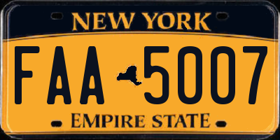 NY license plate FAA5007