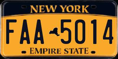 NY license plate FAA5014