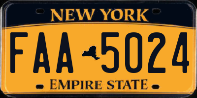 NY license plate FAA5024