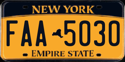 NY license plate FAA5030