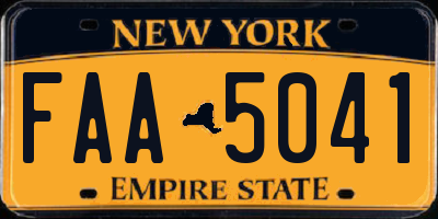 NY license plate FAA5041