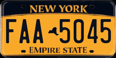 NY license plate FAA5045