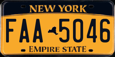 NY license plate FAA5046