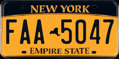 NY license plate FAA5047