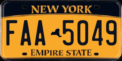NY license plate FAA5049