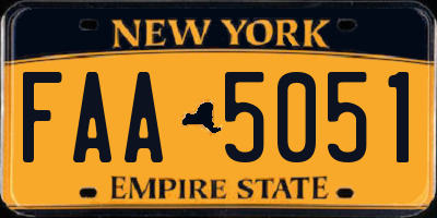 NY license plate FAA5051