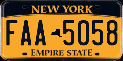 NY license plate FAA5058