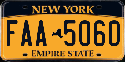 NY license plate FAA5060