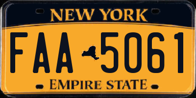 NY license plate FAA5061