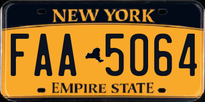 NY license plate FAA5064