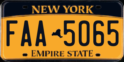 NY license plate FAA5065