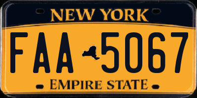 NY license plate FAA5067