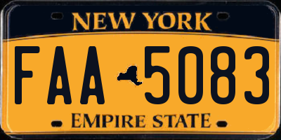 NY license plate FAA5083