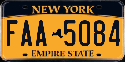 NY license plate FAA5084