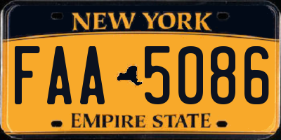 NY license plate FAA5086