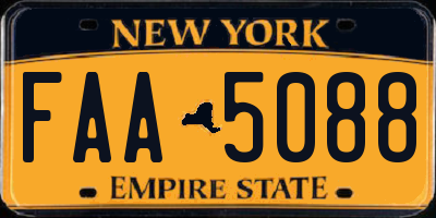 NY license plate FAA5088