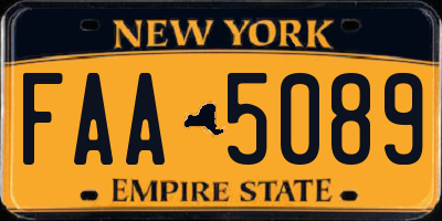 NY license plate FAA5089