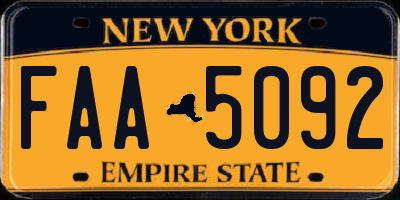 NY license plate FAA5092