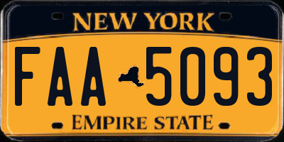 NY license plate FAA5093