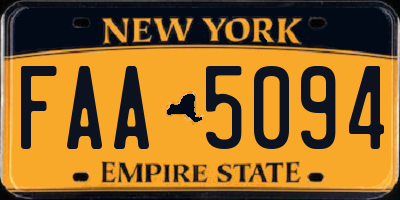 NY license plate FAA5094