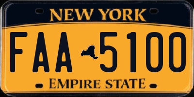 NY license plate FAA5100