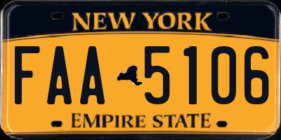 NY license plate FAA5106