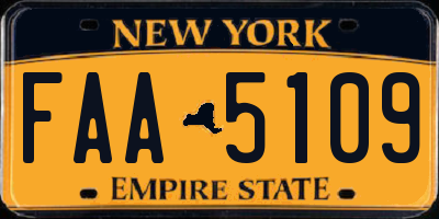 NY license plate FAA5109