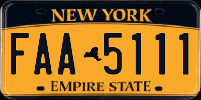 NY license plate FAA5111