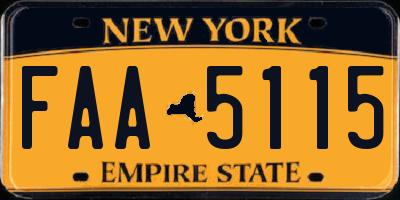 NY license plate FAA5115