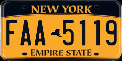 NY license plate FAA5119