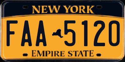 NY license plate FAA5120