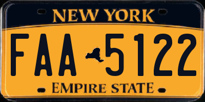 NY license plate FAA5122