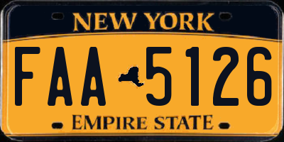 NY license plate FAA5126