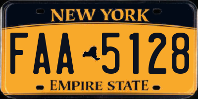 NY license plate FAA5128