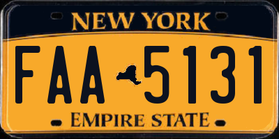 NY license plate FAA5131
