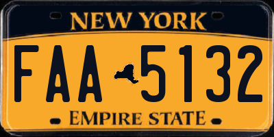 NY license plate FAA5132