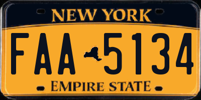 NY license plate FAA5134