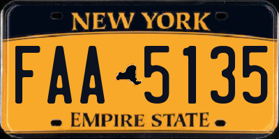 NY license plate FAA5135