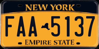 NY license plate FAA5137