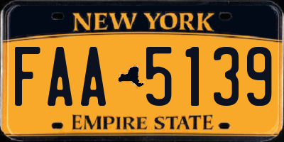 NY license plate FAA5139