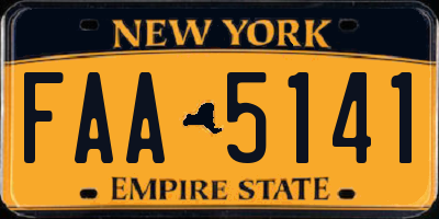 NY license plate FAA5141