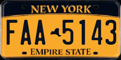 NY license plate FAA5143