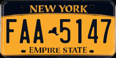 NY license plate FAA5147