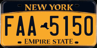 NY license plate FAA5150