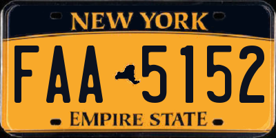 NY license plate FAA5152