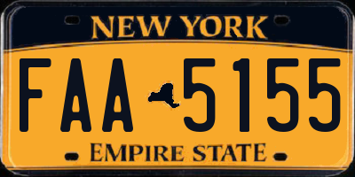 NY license plate FAA5155